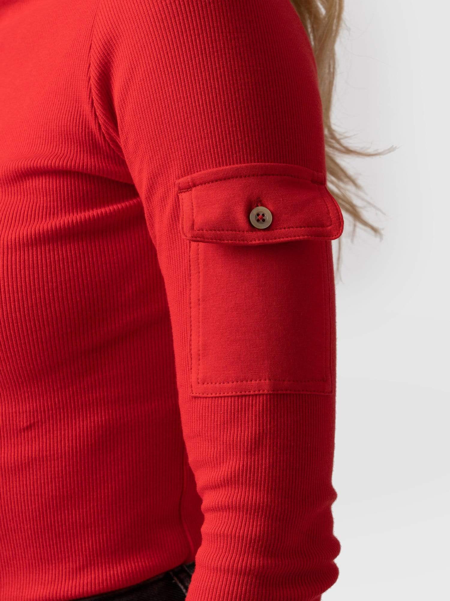 Pocket Roll Neck Red - Women's Jumpers | Saint + Sofia® EU